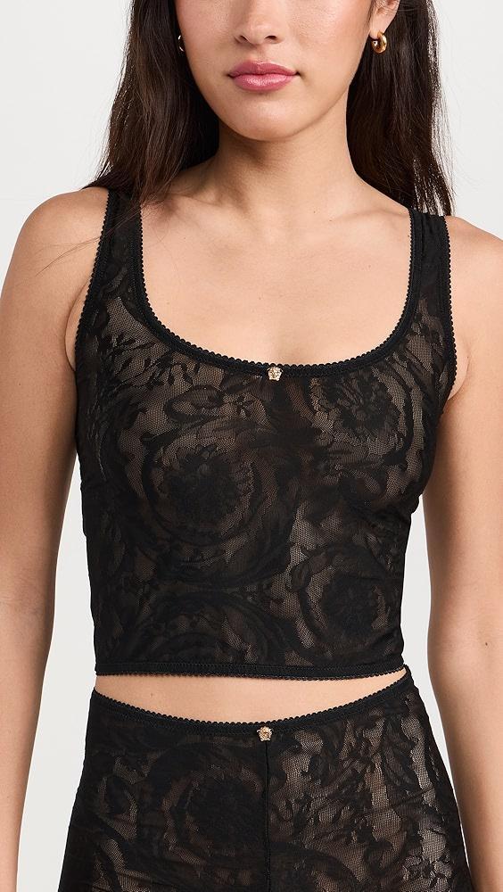 Versace Jacquard Baroque Tulle Tank Top | Shopbop Product Image