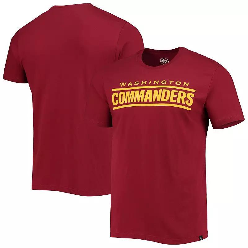 Mens 47 Burgundy Washington Commanders Wordmark Imprint Super Rival T-shirt Product Image