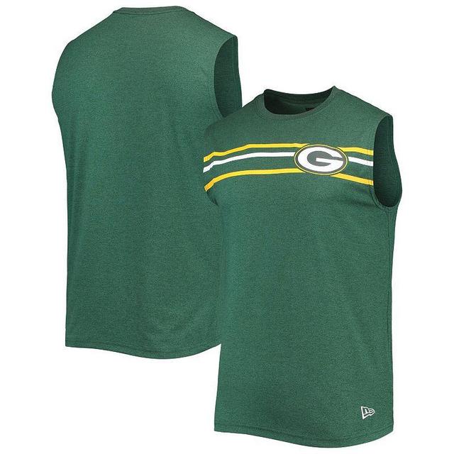 Mens New Era Bay Packers Brushed Sleeveless Tank Top Product Image