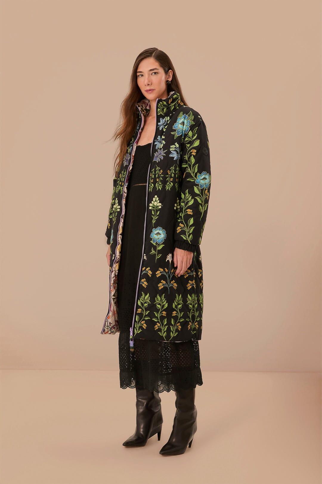 Black Winter Garden Reversible Maxi Puffer Jacket Product Image