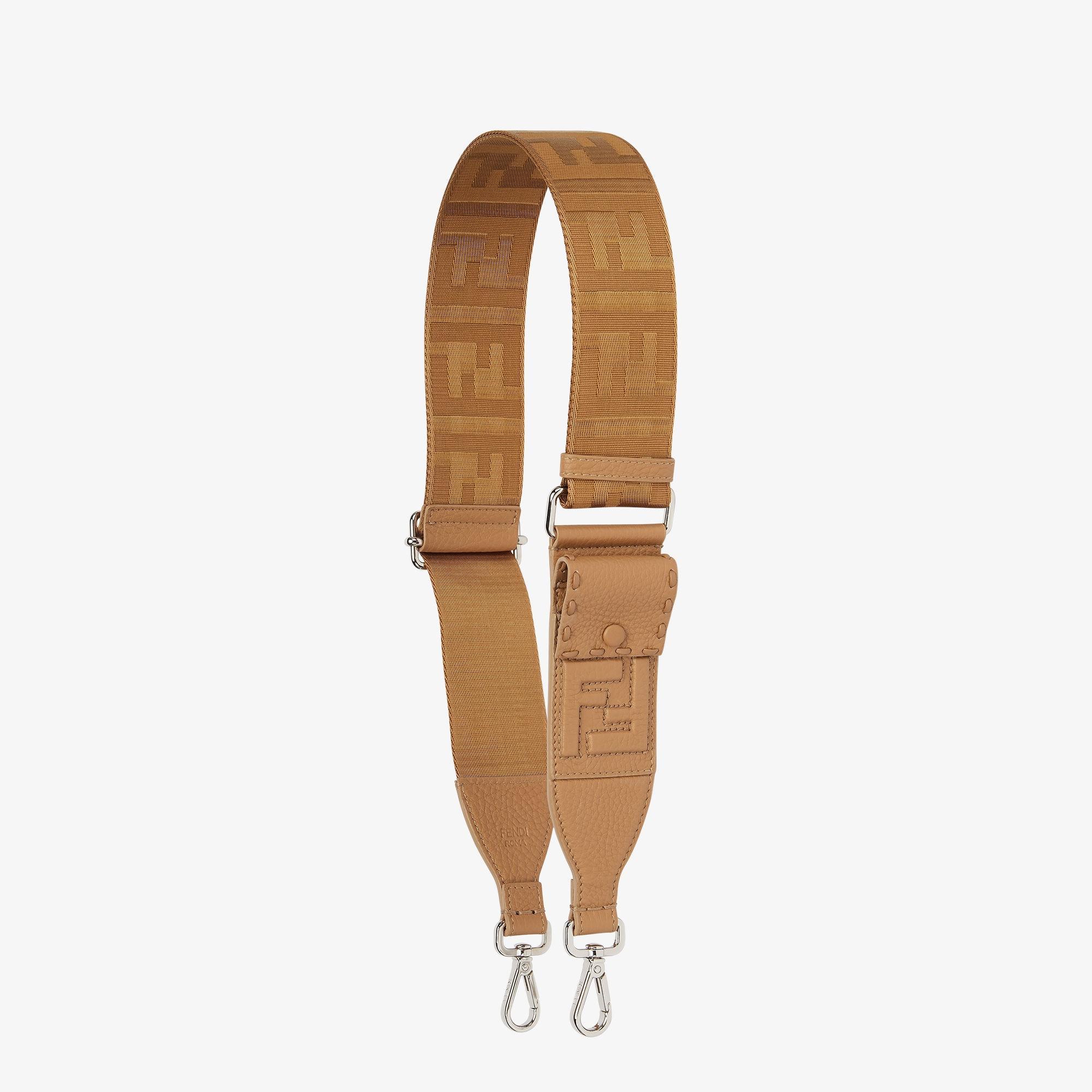 Strap YouCappuccino-colored FF jacquard shoulder strap Product Image