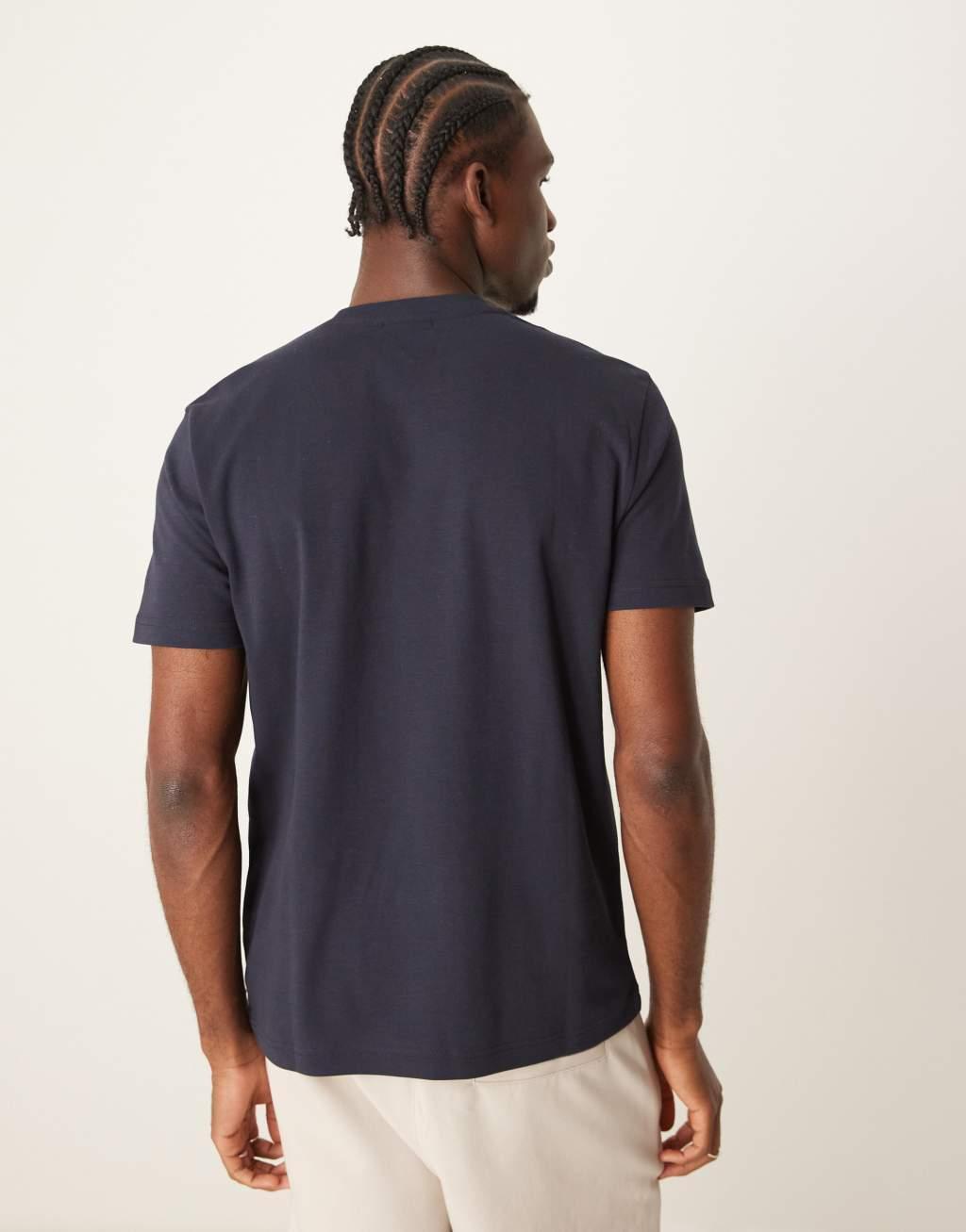 Calvin Klein micro logo interlock T-shirt in navy Product Image