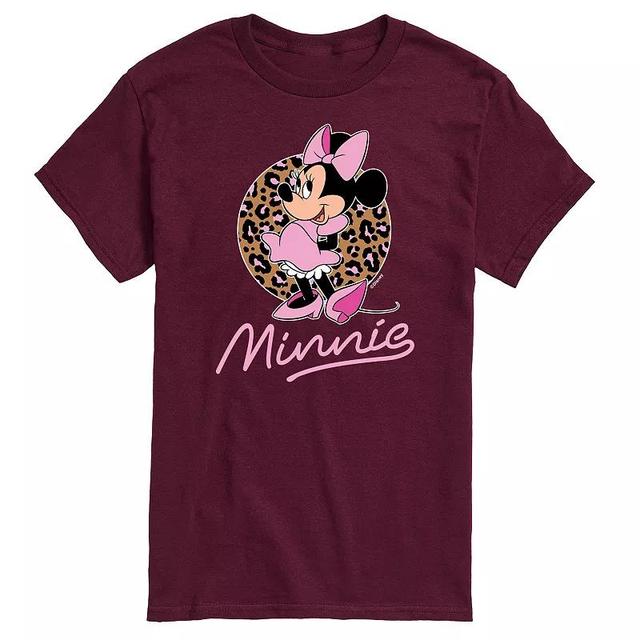 Disneys Minnie Leopard Print Mens Graphic Tee Product Image