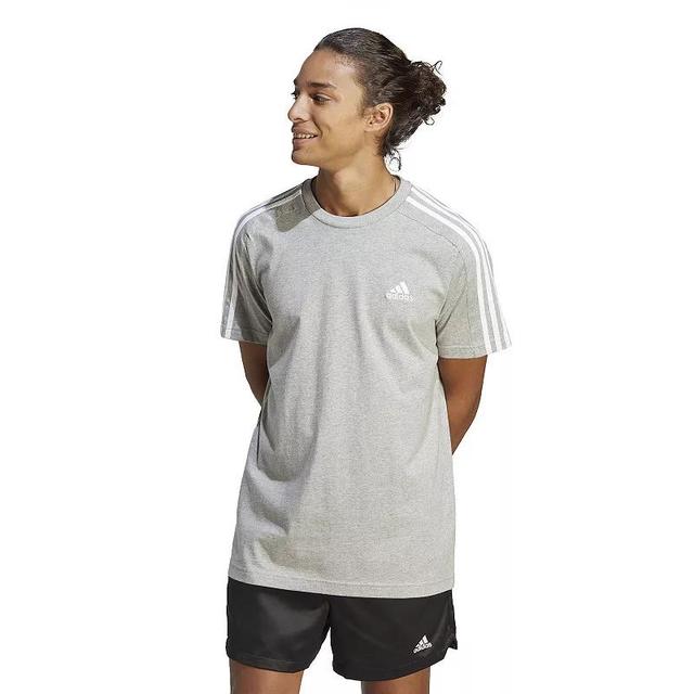 Mens adidas Sportswear Essentials 3-Stripes Tee Medium Gray Grey Product Image