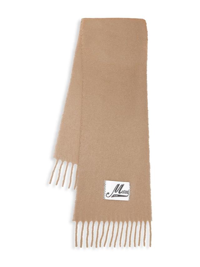 Mens Logo Patch Alpaca-Blend Scarf Product Image