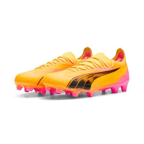 PUMA ULTRA ULTIMATE Firm Ground/Artificial Ground Women's Soccer Cleats Shoes in Sun Stream/Black/Sunset Glow Product Image