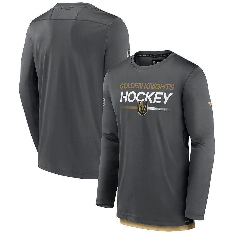 Mens Fanatics Branded Gray Vegas Golden Knights Authentic Pro Long Sleeve T-Shirt Product Image