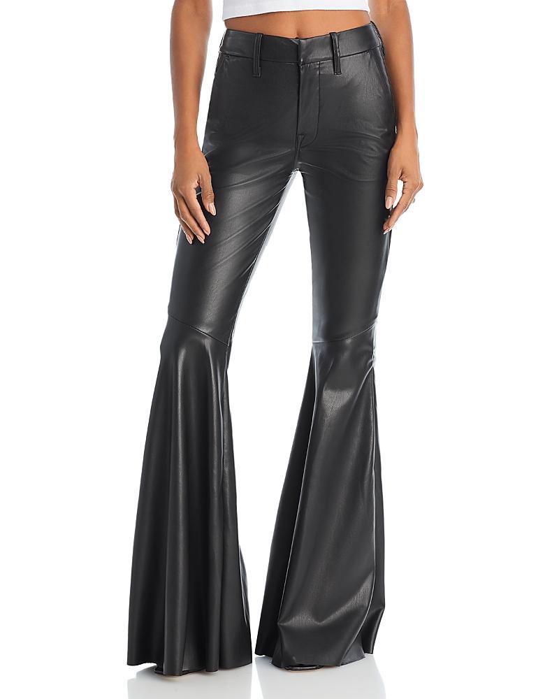 The Super Cha-cha Prep Heel Faux-leather Flare Pants In Black product image