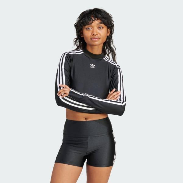 3-Stripes Cropped Long Sleeve Tee Product Image