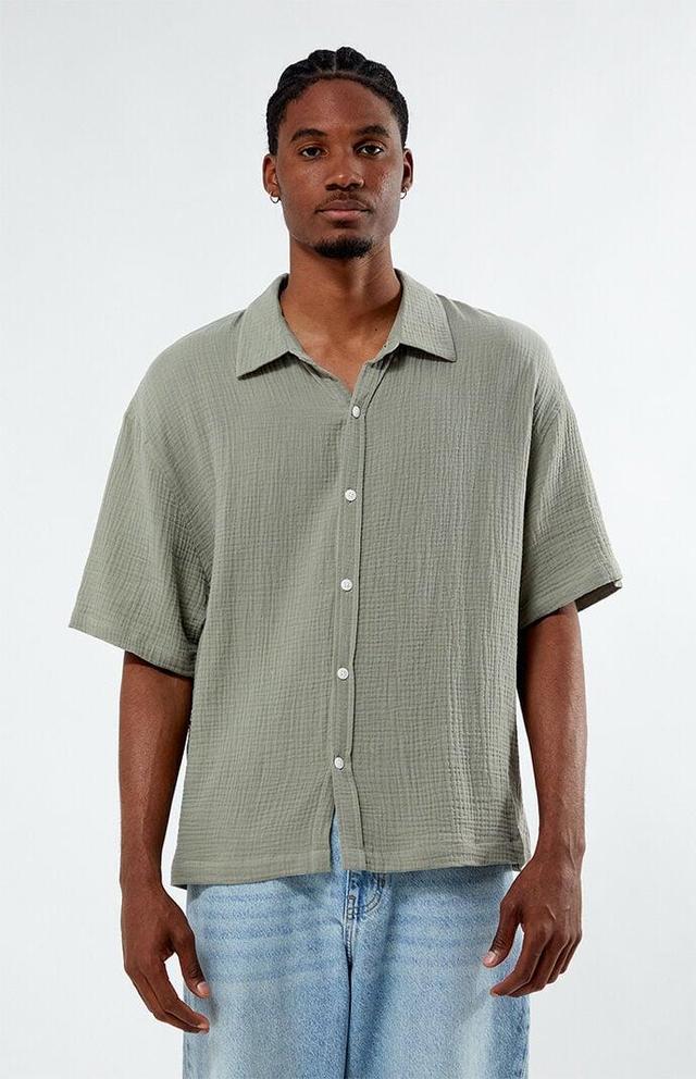 Men's Cropped Boxy Gauze Camp Shirt Product Image