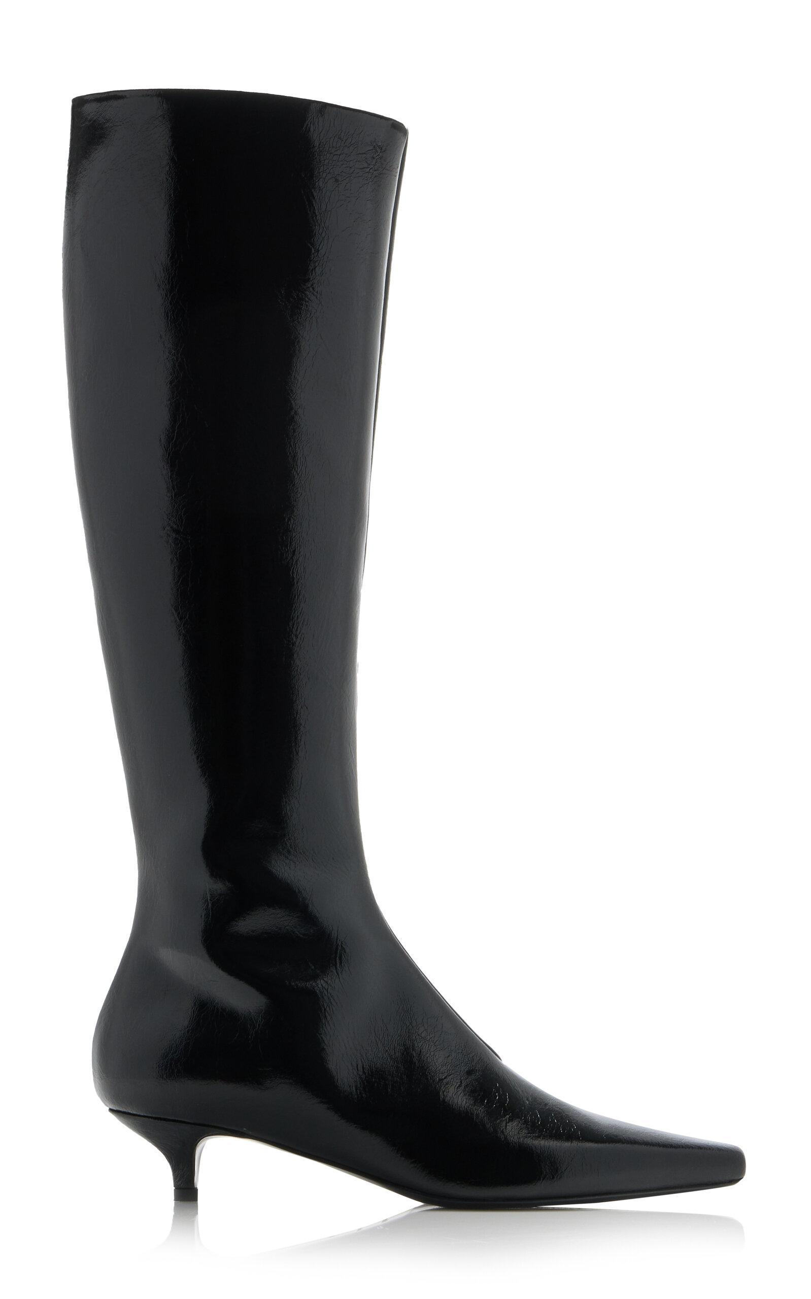 Toteme - The Slim Leather Knee Boots - BlackModa Operandi Product Image