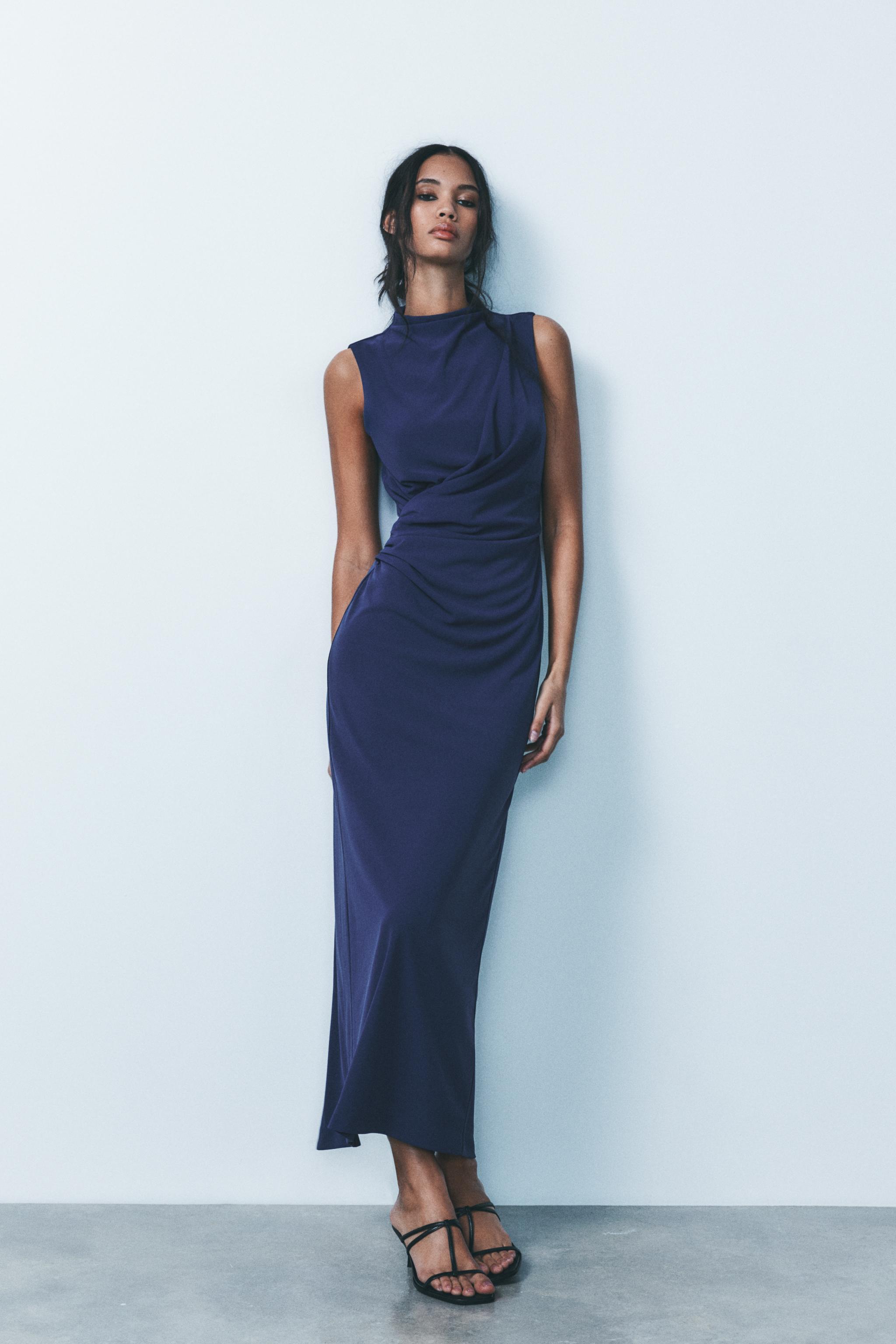 RUCHED MIDI DRESS Product Image