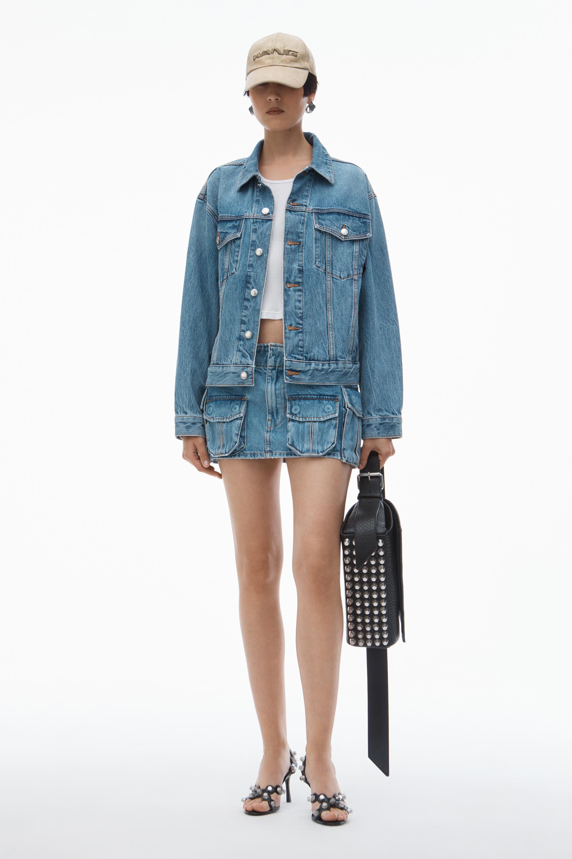 Oversize Trucker Jacket In Cotton Denim Product Image