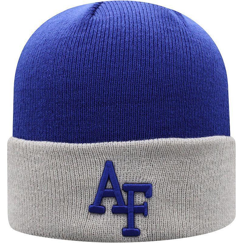 Mens Top of the World Royal/Gray Air Force Falcons Core 2-Tone Cuffed Knit Hat Product Image