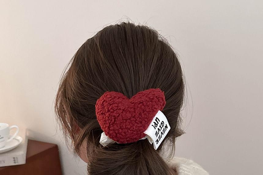 Heart-Shaped Plush Hair Tie Product Image