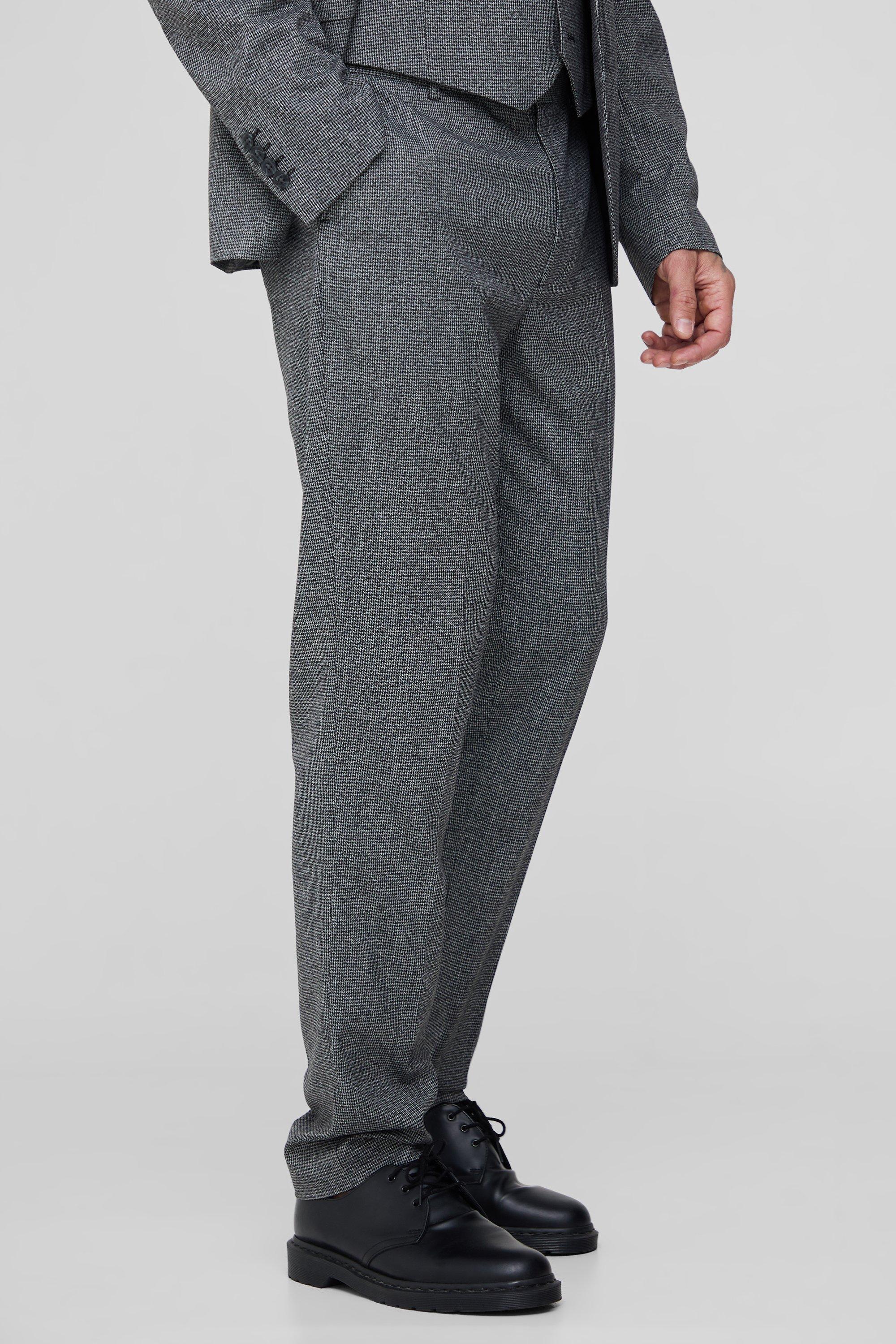 Tall Mini Dogtooth Slim Fit Dress Pants | boohooMAN USA Product Image