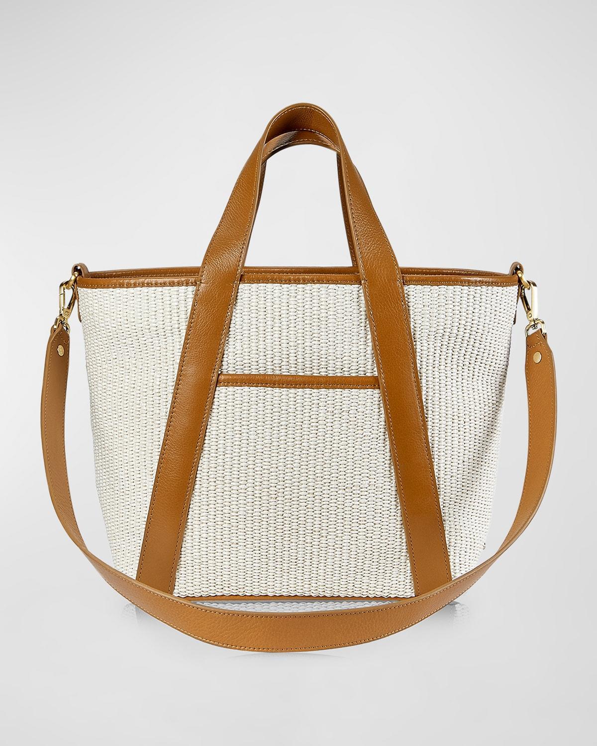 Womens Harper Raffia & Leather Tote Product Image