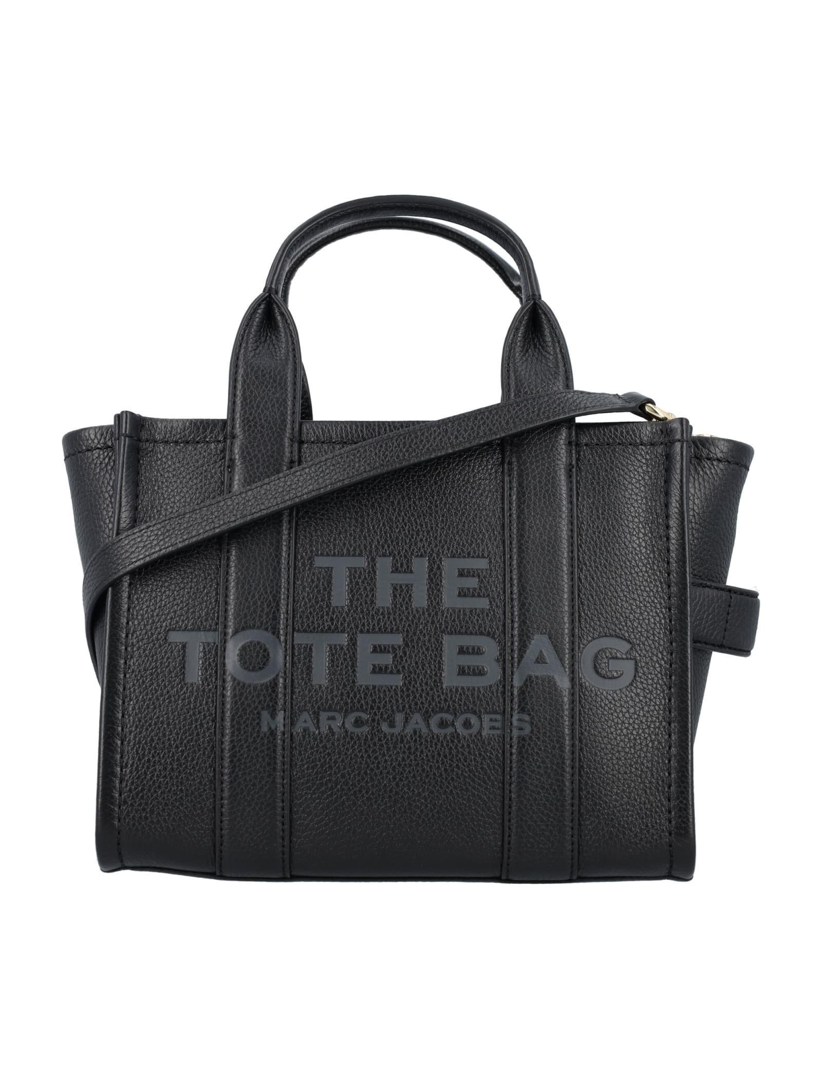 MARC JACOBS The Mini Tote Leather Bag In Black Product Image