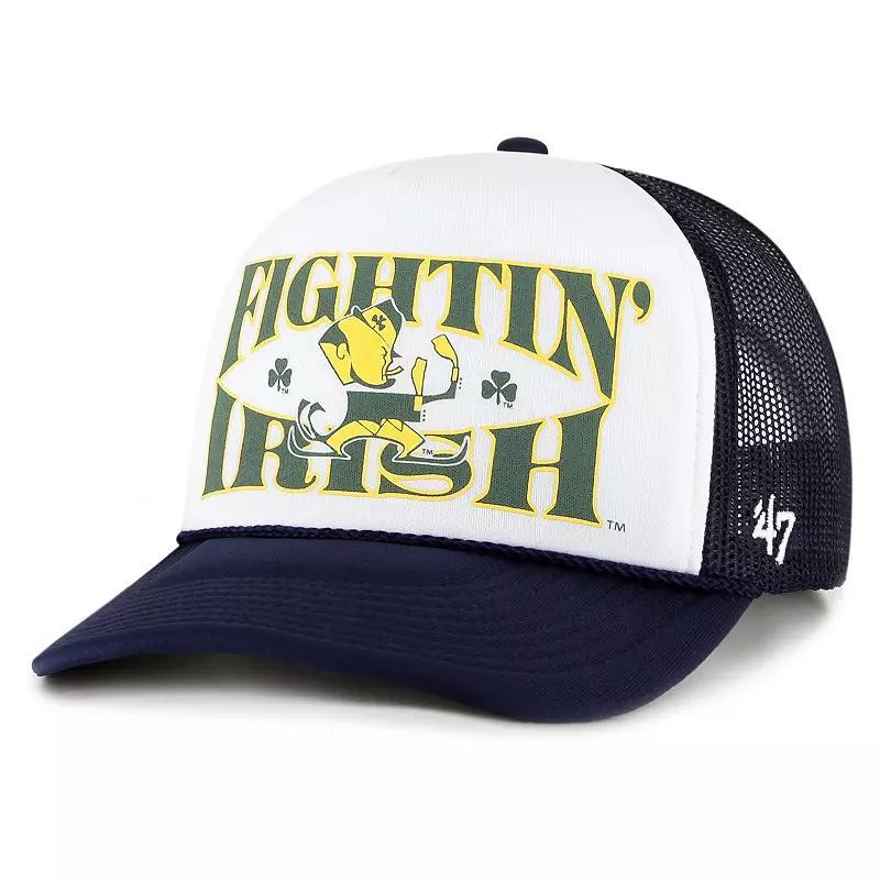 Mens 47 Brand White Notre Dame Fighting Irish Article Foam Front Trucker Hat - White Product Image