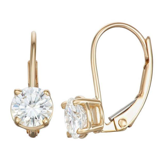 Moissanite Leverback Earrings (1 ct. t.w. Diamond Equivalent) in 14k white or yellow gold Product Image