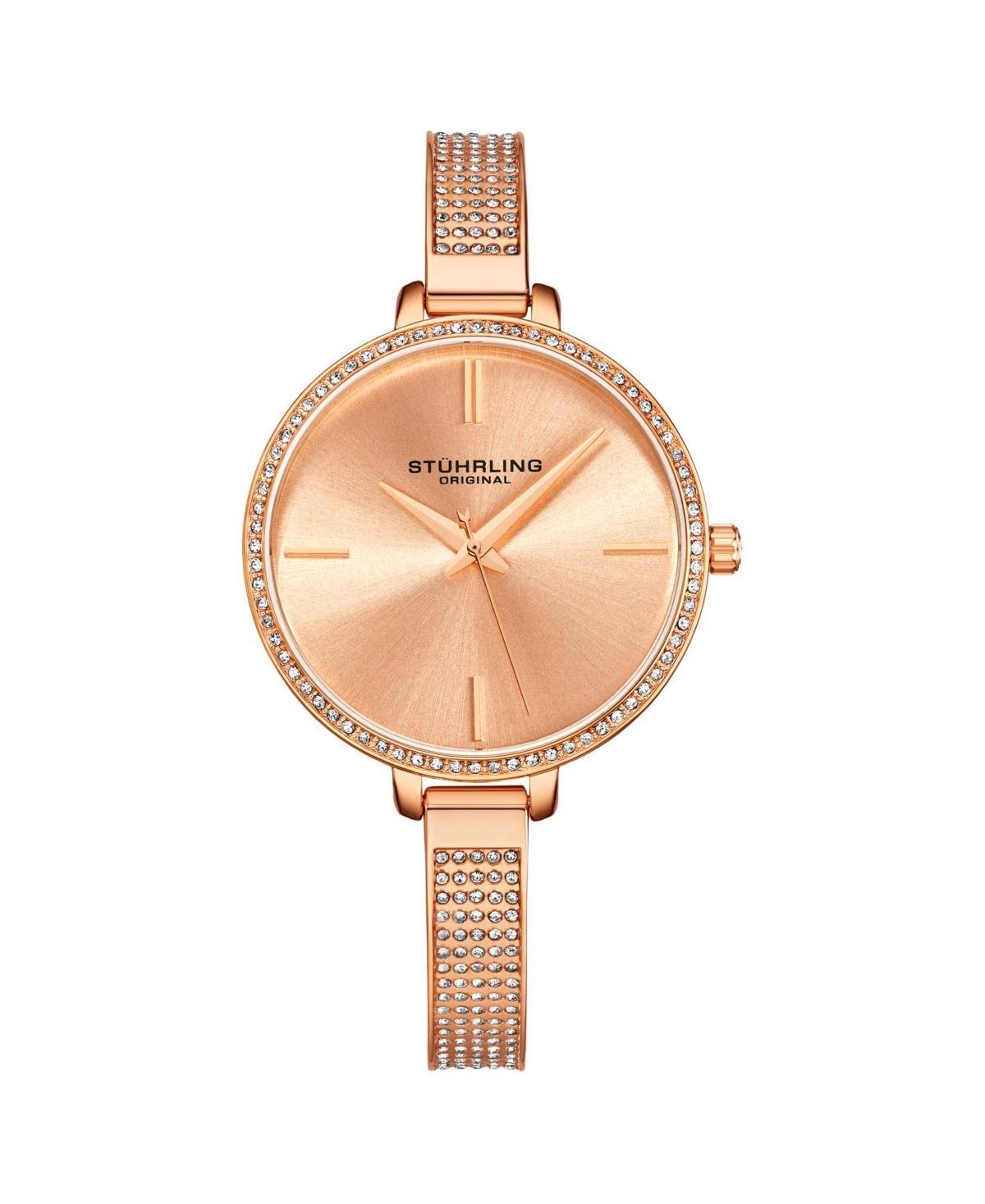 Stuhrling Womens Rose Gold Mesh Stainless Steel Bracelet Watch 36mm Product Image