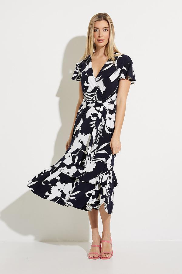 Skylar Navy Floral Fit & Flare Dress by Joseph Ribkoff Product Image