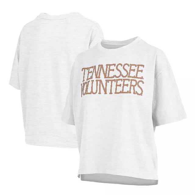 Womens Pressbox Heather Gray Tennessee Volunteers Motley Crew Chain Stitch Slub Waist Length Boxy T-Shirt Product Image