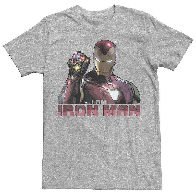 Mens Marvel Avengers Endgame I Am Iron Man Movie Quote Portrait Graphic Tee Athletic Grey Product Image