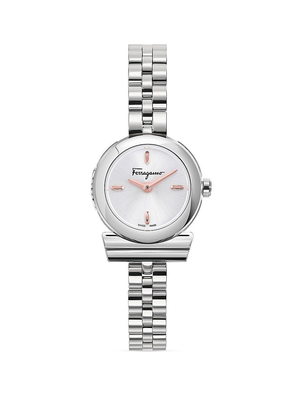 Salvatore Ferragamo Womens Swiss Gancini Stainless Steel Bracelet Watch 23mm Product Image