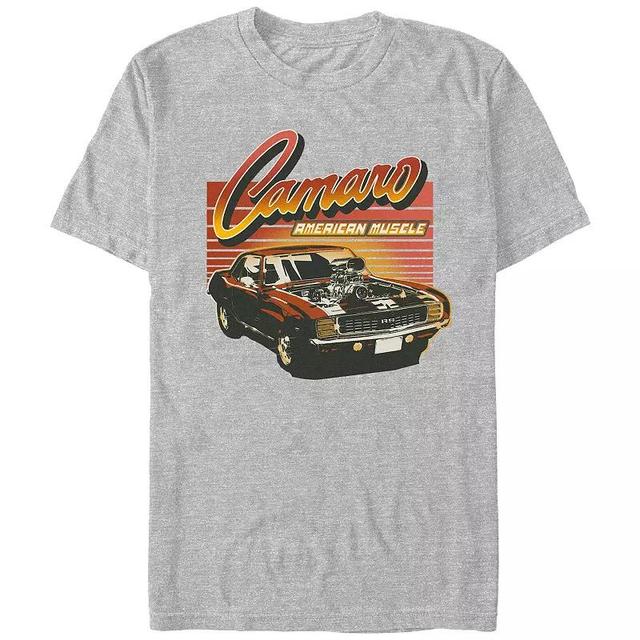 Mens Camaro Power Engine Graphic Tee Athletic Grey Product Image