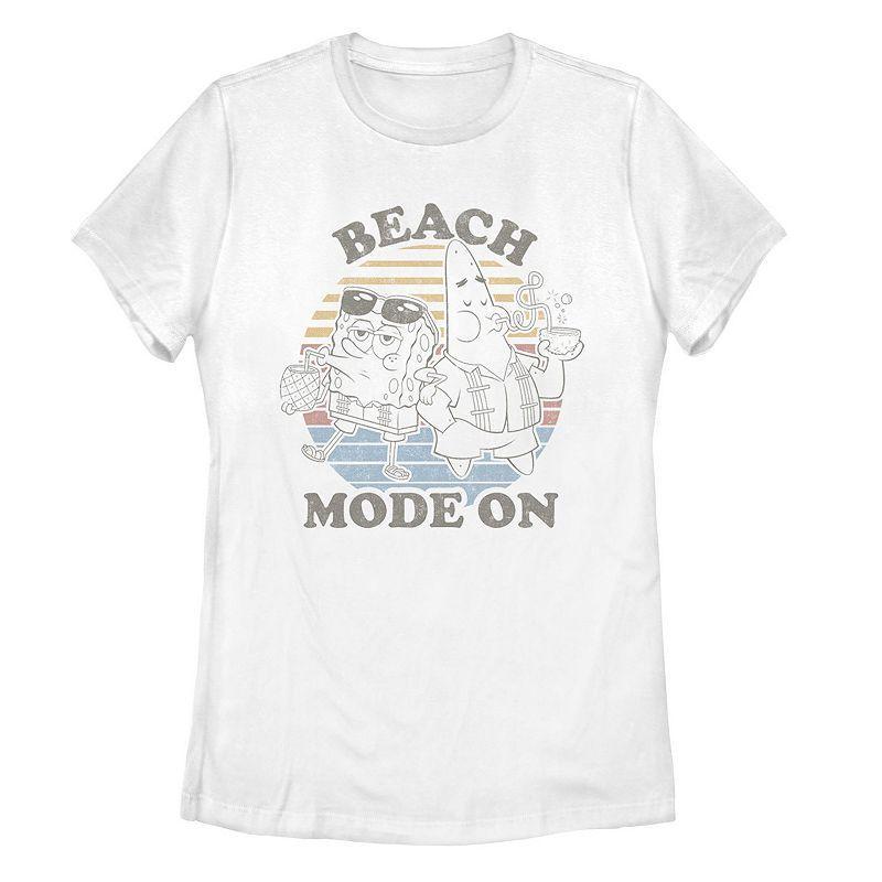 Mens Spongebob Squarepants Beach Mode On Faded Retro Tee Product Image