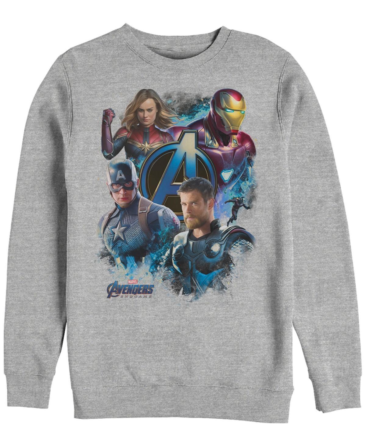 Mens Marvel Avengers Action Portrait Collage Sweatshirt Med Grey Product Image