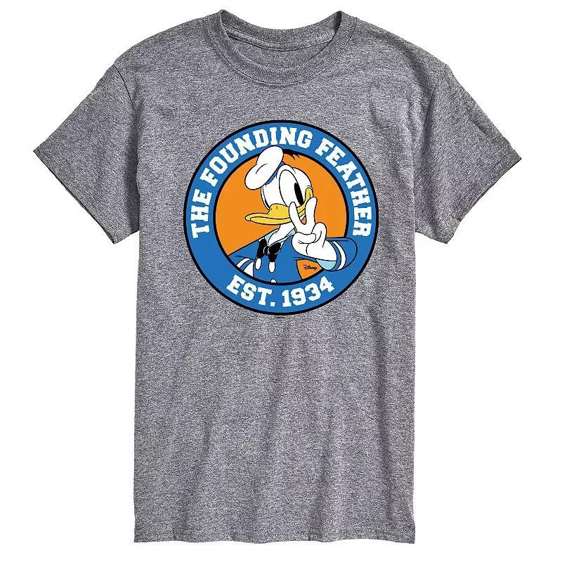 Disneys Donald Duck Big & Tall The Founding Feather Graphic Tee, Mens Grey Gray Product Image