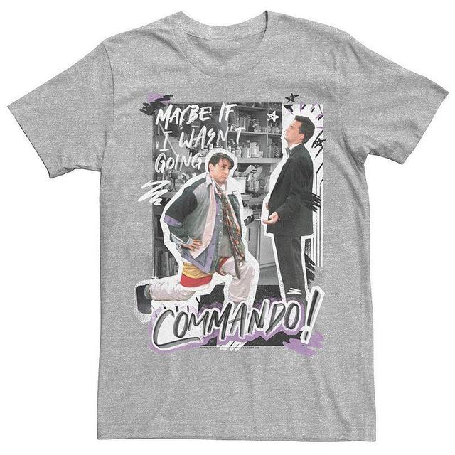 Mens Friends Joey And Chandler Commando Poster Tee Athletic Grey Product Image