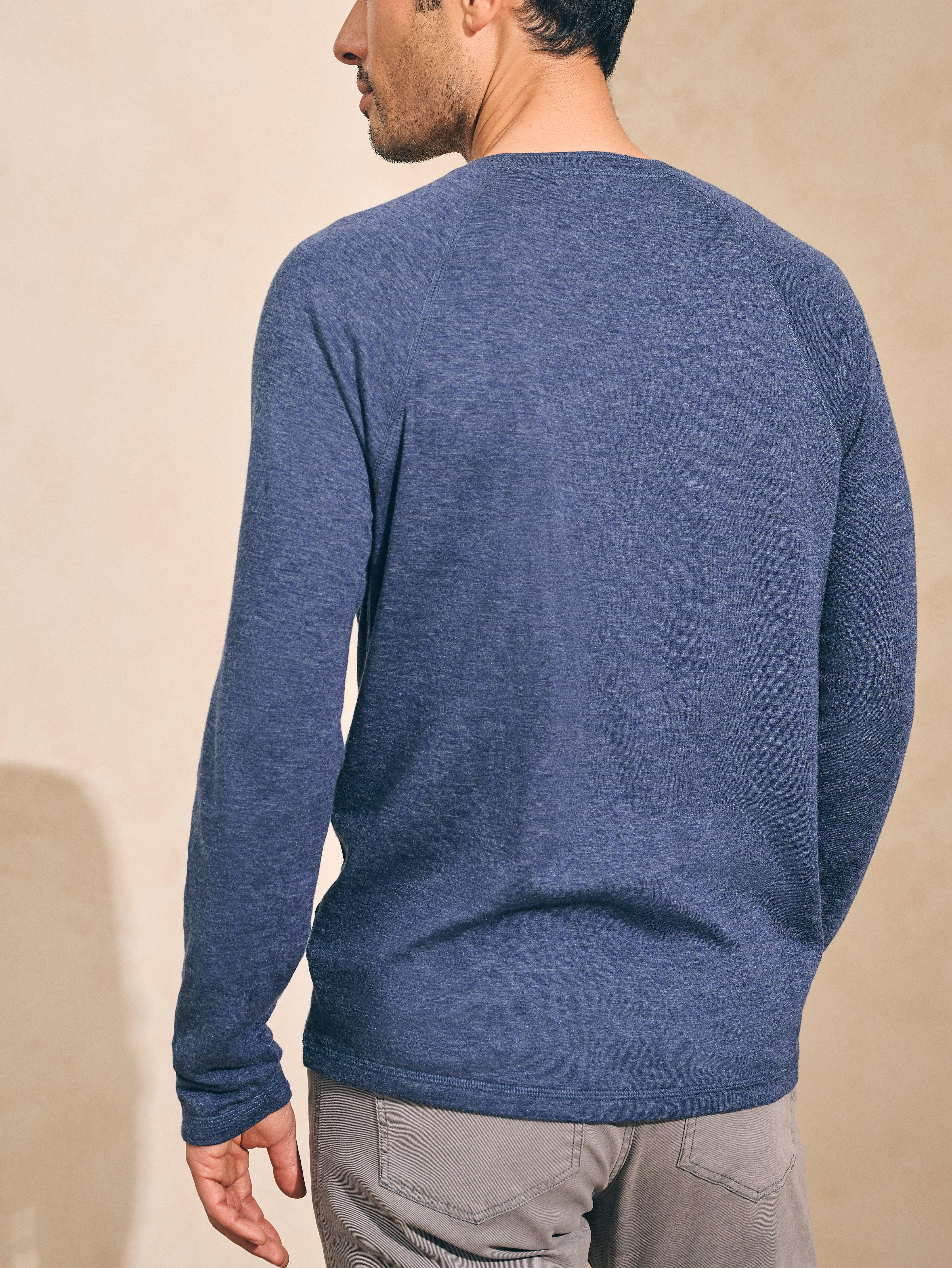 Long-Sleeve Newport Cloud Henley - Navy Heather Male Product Image