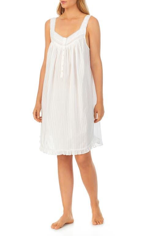 Eileen West Sleeveless Cotton Dobby Chemise (Solid White) Women's Pajama Product Image