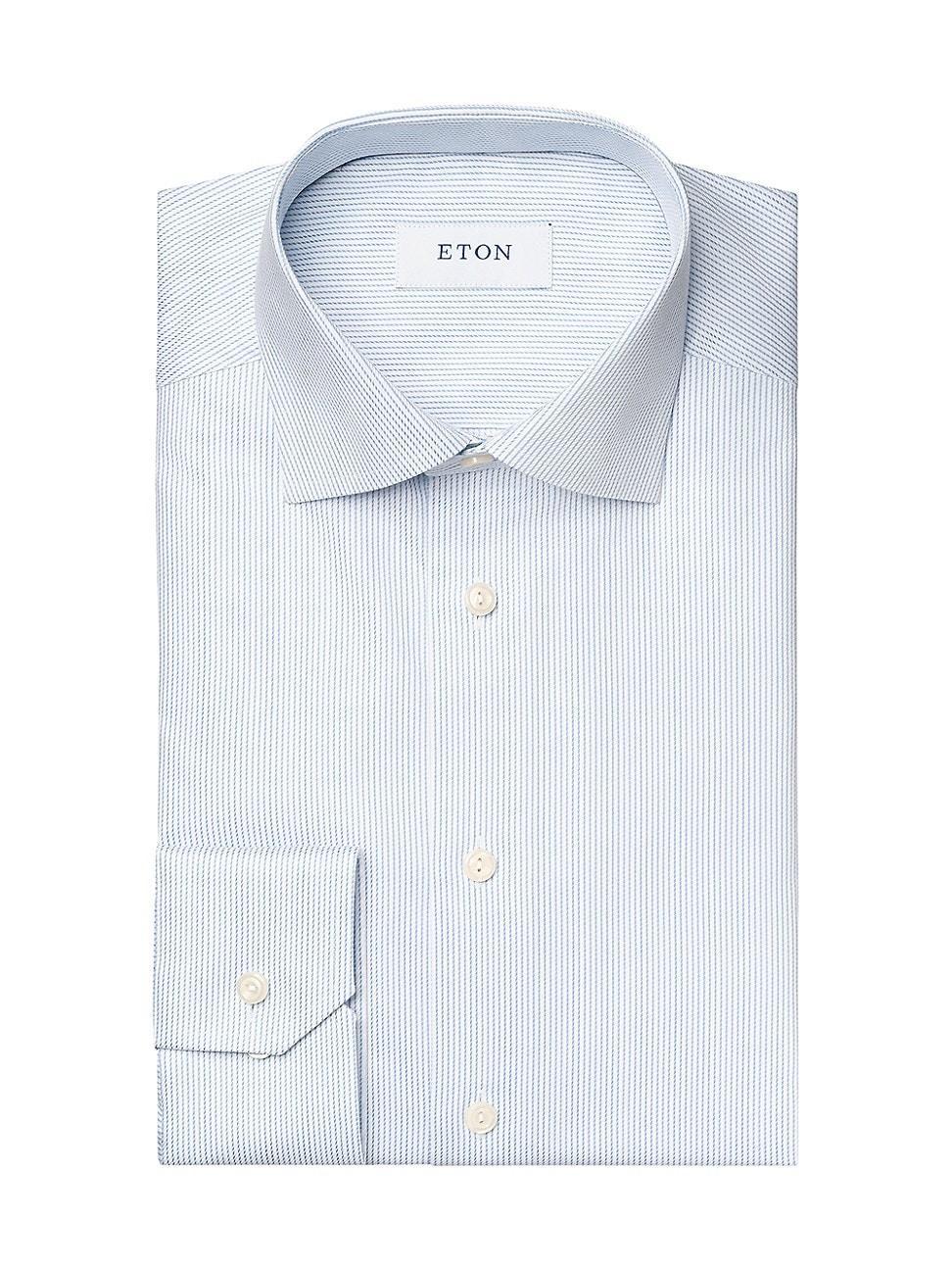 Mens Slim-Fit Striped Twill Shirt Product Image