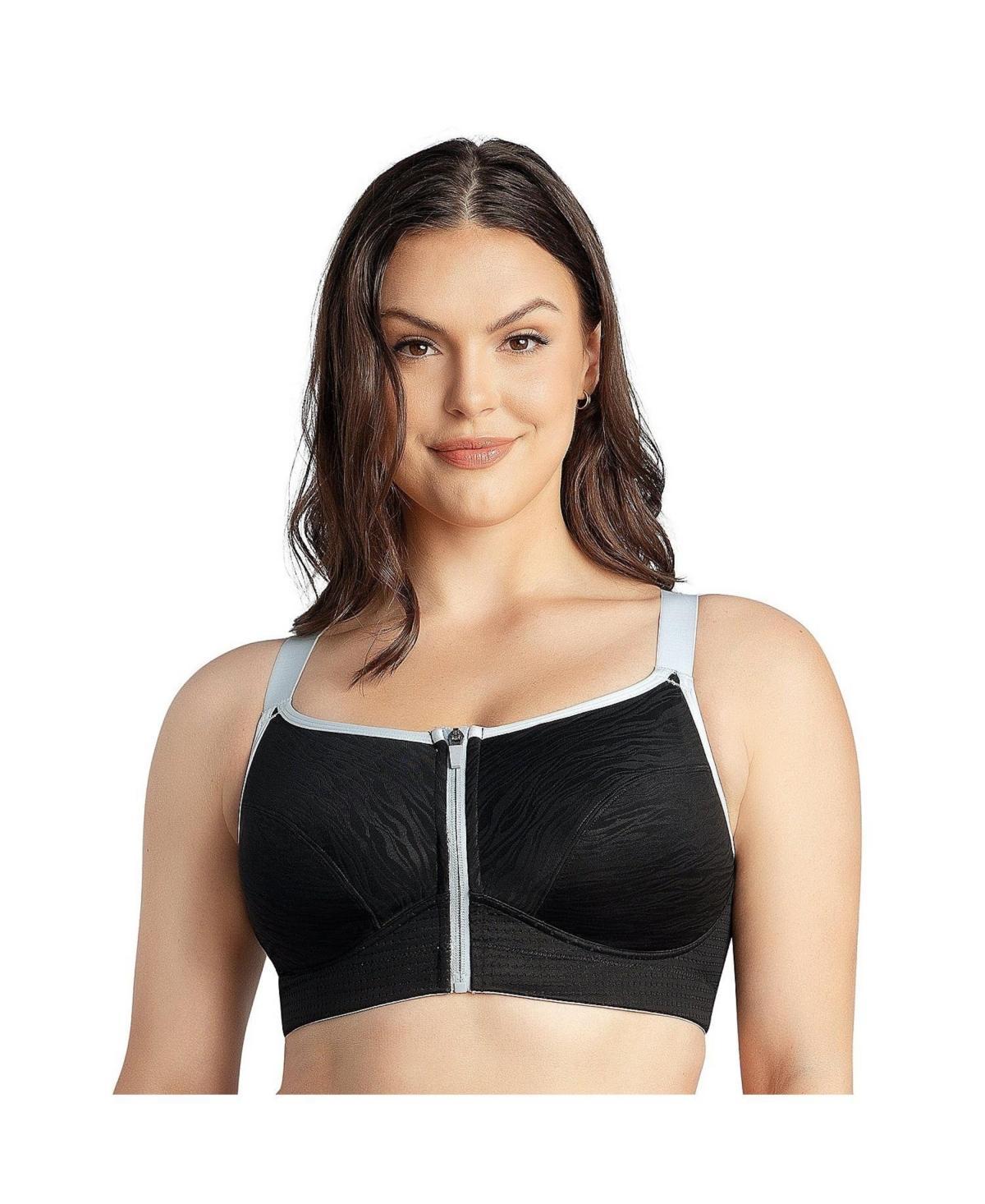 Parfait Womens Wave Wire-free Zip Front Sports Bra Product Image