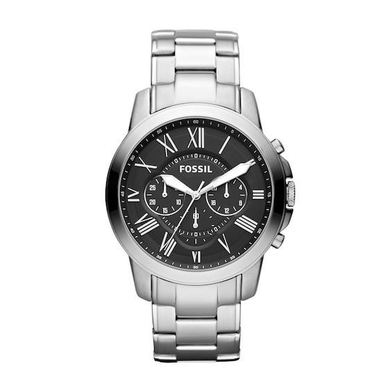 Fossil Mens Chronograph Grant Stainless Steel Bracelet Watch 44mm FS4736 Product Image