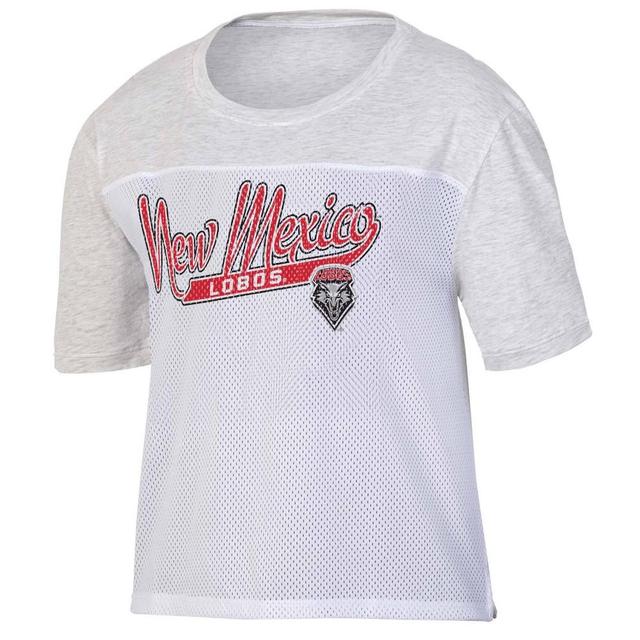 NCAA New Mexico Lobos Womens White Mesh Yoke T-Shirt Product Image