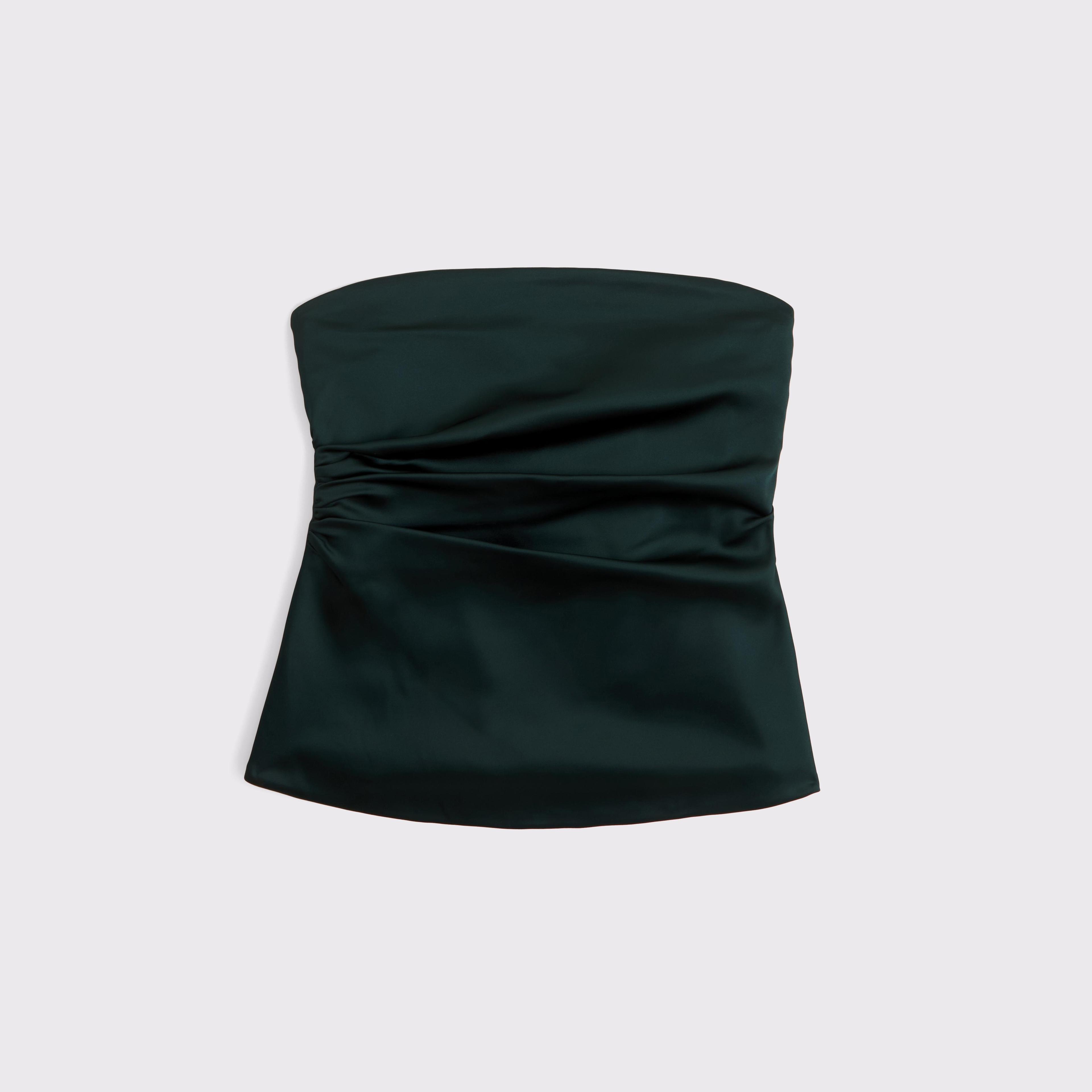 Long-Length Satin Tube Top Product Image