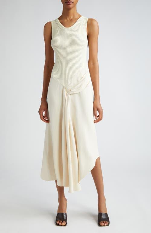 Womens Rib-Knit Draped Midi-Dress Product Image