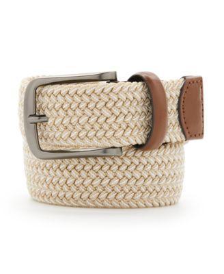 Mens Webbed Leather-Trim Belt Product Image