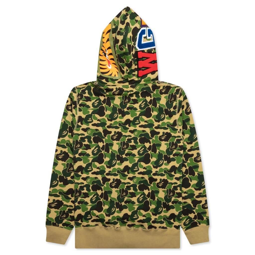 Abc Camo Double Shark Full Zip Hoodie - Green Male Product Image