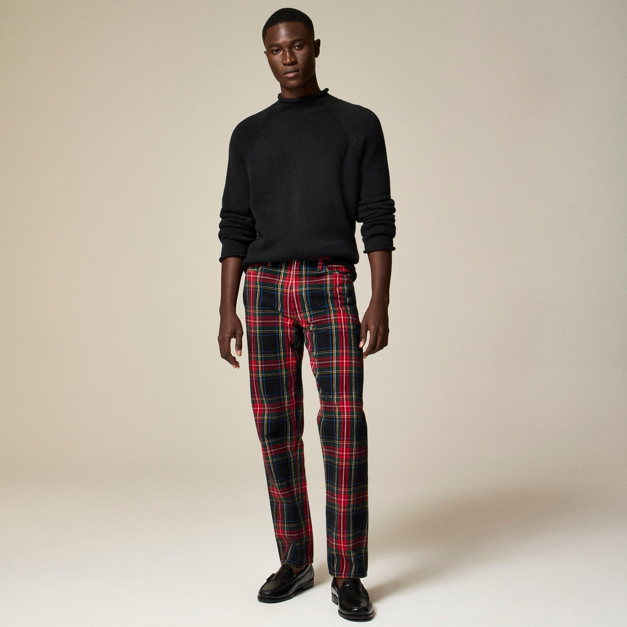 Classic five-pocket brushed twill pant in plaid Product Image