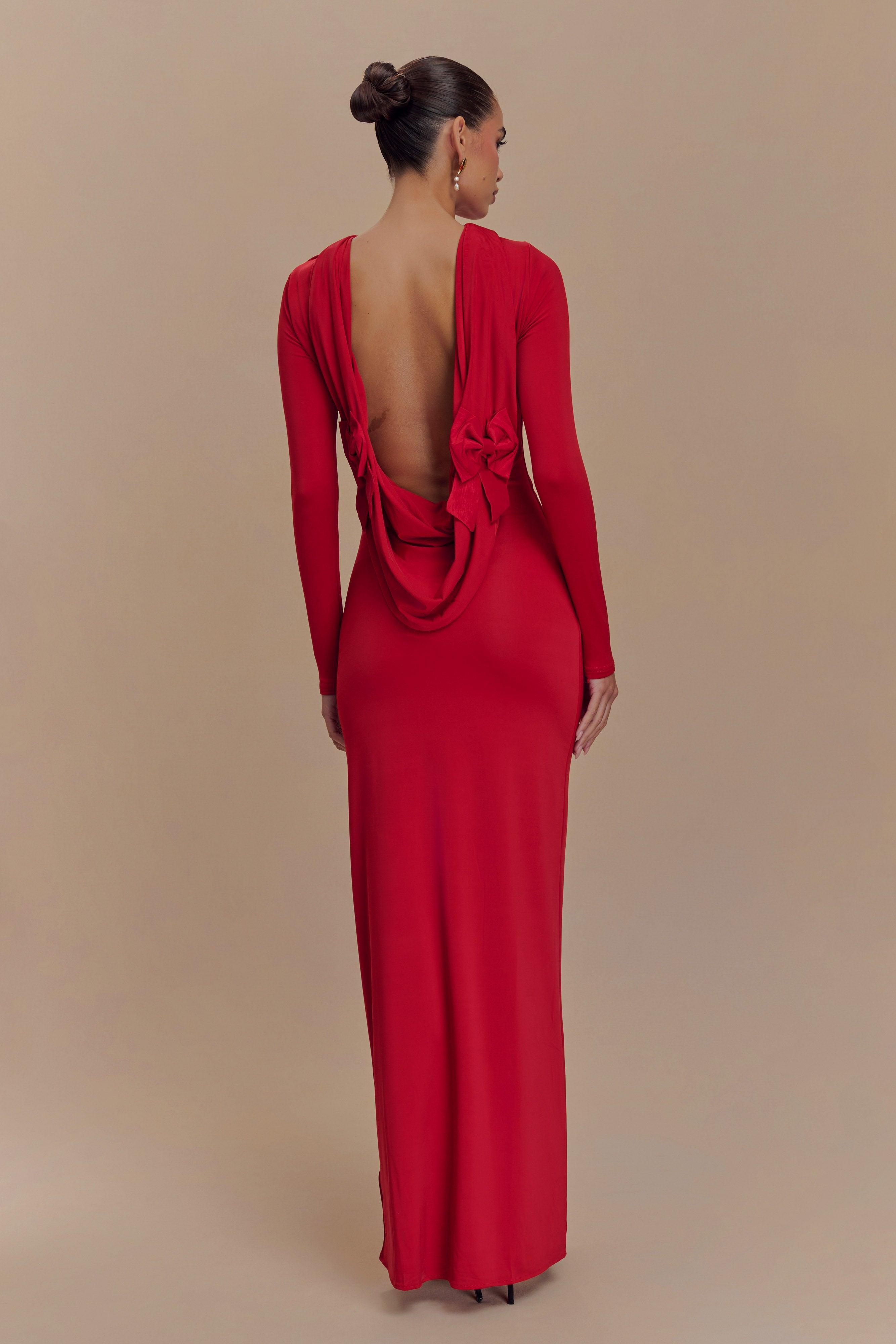 Bennett Slinky Long Sleeve Maxi Dress - Ruby Product Image