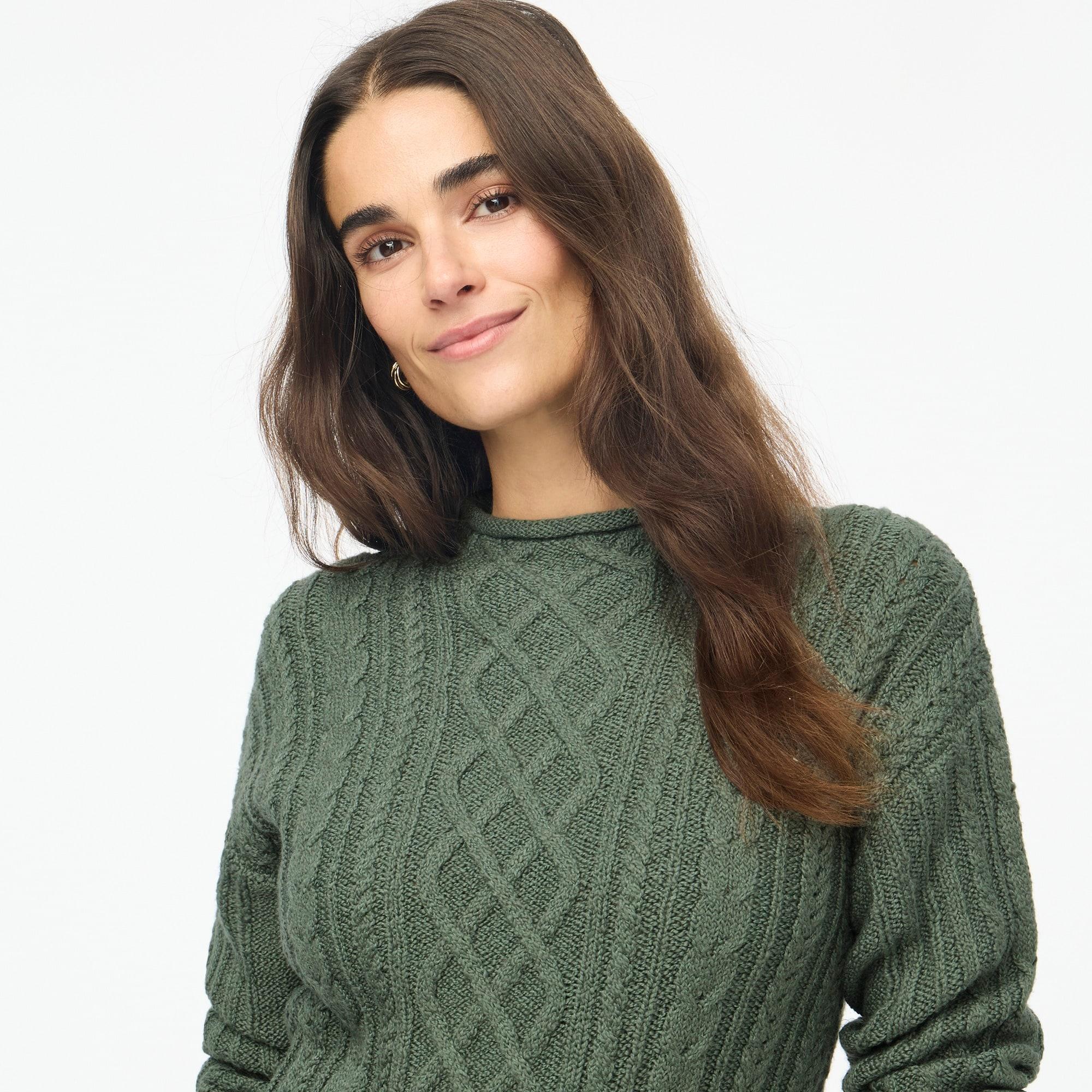 Mockneck cable-knit sweater Product Image