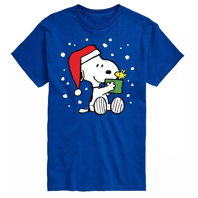 Mens Peanuts Snoopy Present Tee Blue Product Image