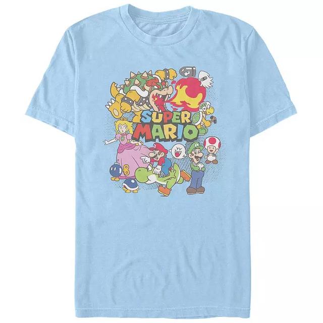 Mens Super Mario Character Spiral Tee Product Image