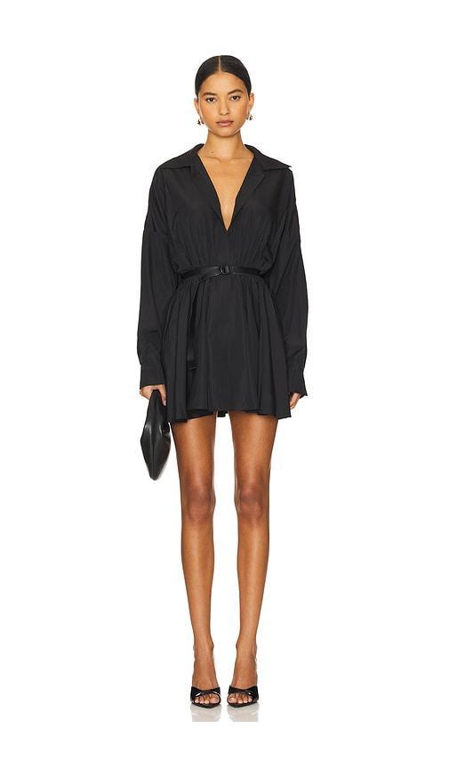 Oversized Shirt Flared Mini Dress Product Image